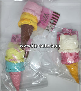 Hello Kitty Ice Cream Cone Squishy with Ball Chain.