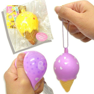 Ice Cream Boba Squishy Popit with Ball Chain!