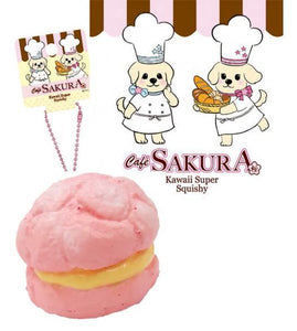 Cafe Sakura Macaron Squishy pink