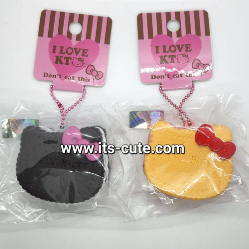 Hello Kitty Biscuit Cookie Squishy with Ball Chain.