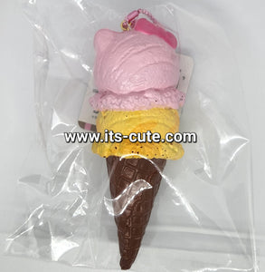 Hello Kitty Ice Cream Cone Squishy with Ball Chain.