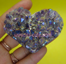 Aura Amethyst Cluster Heart Shape Standing Crystal