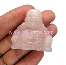 Hand Carved Crystal Happy Buddha Rose Quartz