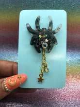 Handmade Kawaii Black Glittery Spider Pin!